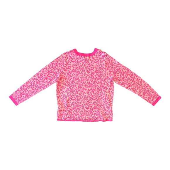 Lilly Pulitzer Morgen Jacquard Sweater Hot Pink Leopard Print Rhinestones- XL - Picture 6 of 9